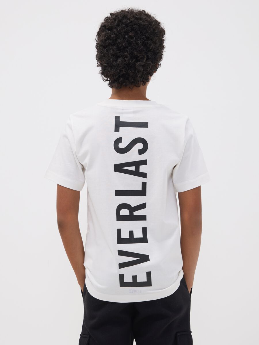 White pure cotton T-shirt with print, regular fit for boys_2
