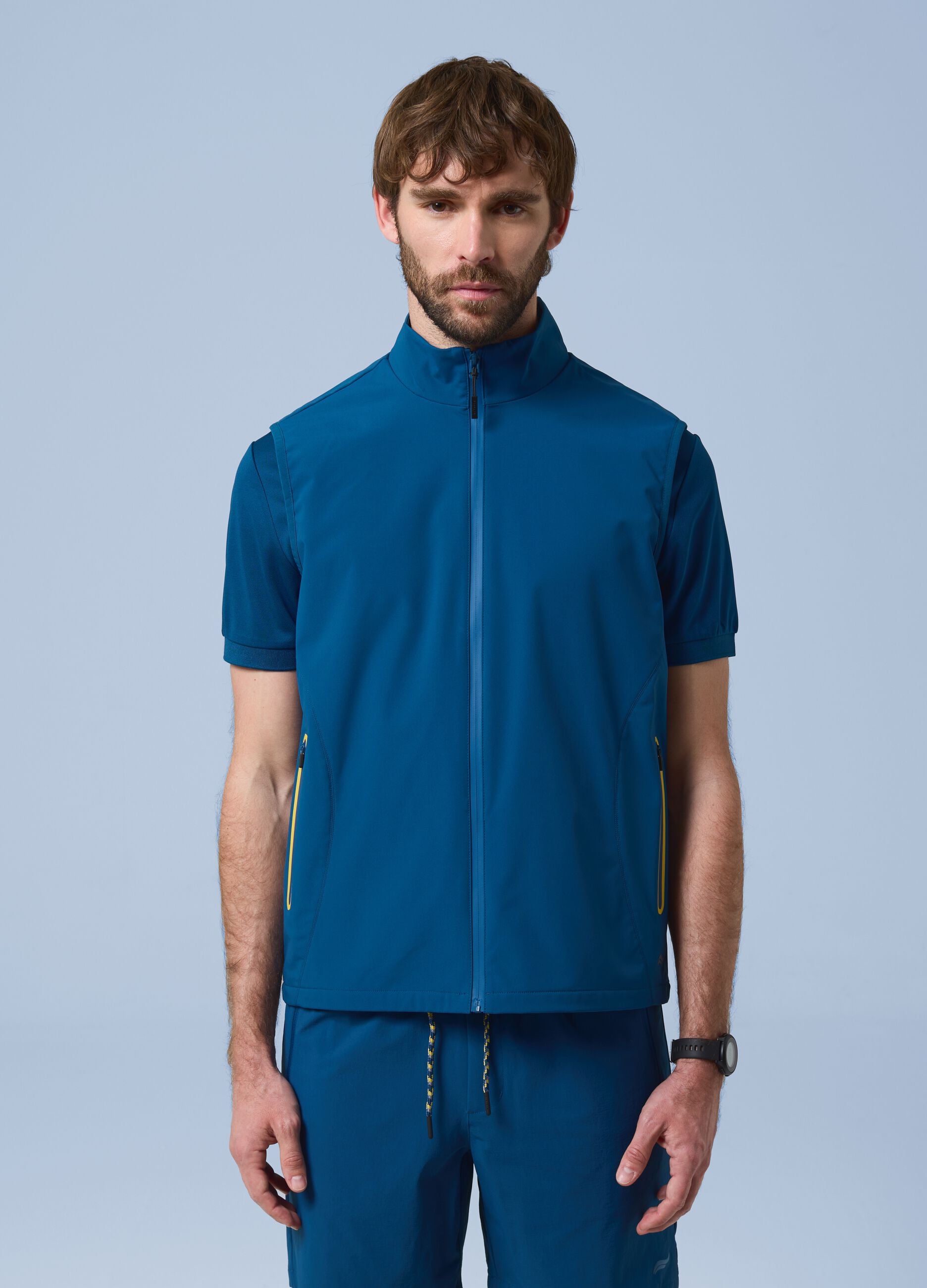 ALTAVIA SAILING blue windproof gilet in stretch fabric with zip