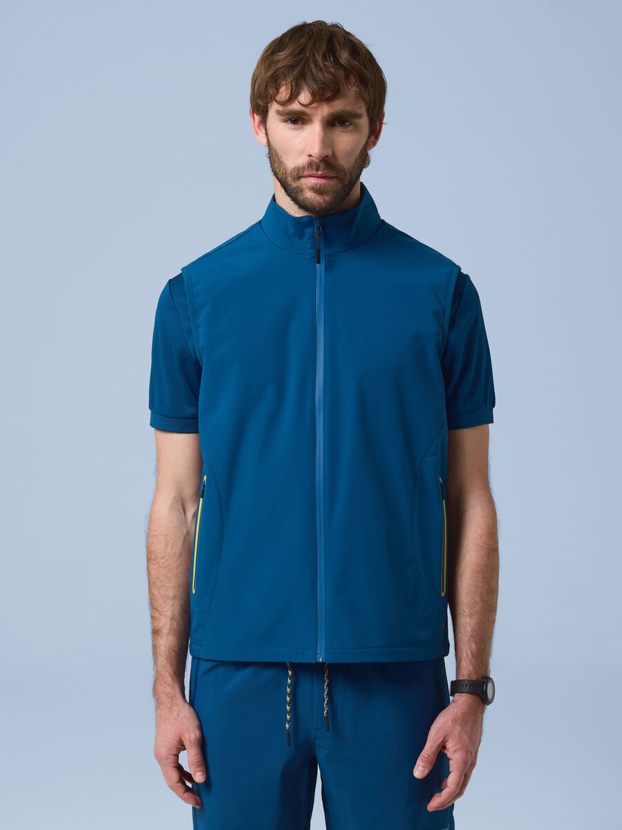 ALTAVIA SAILING blue windproof gilet in stretch fabric with zip_2