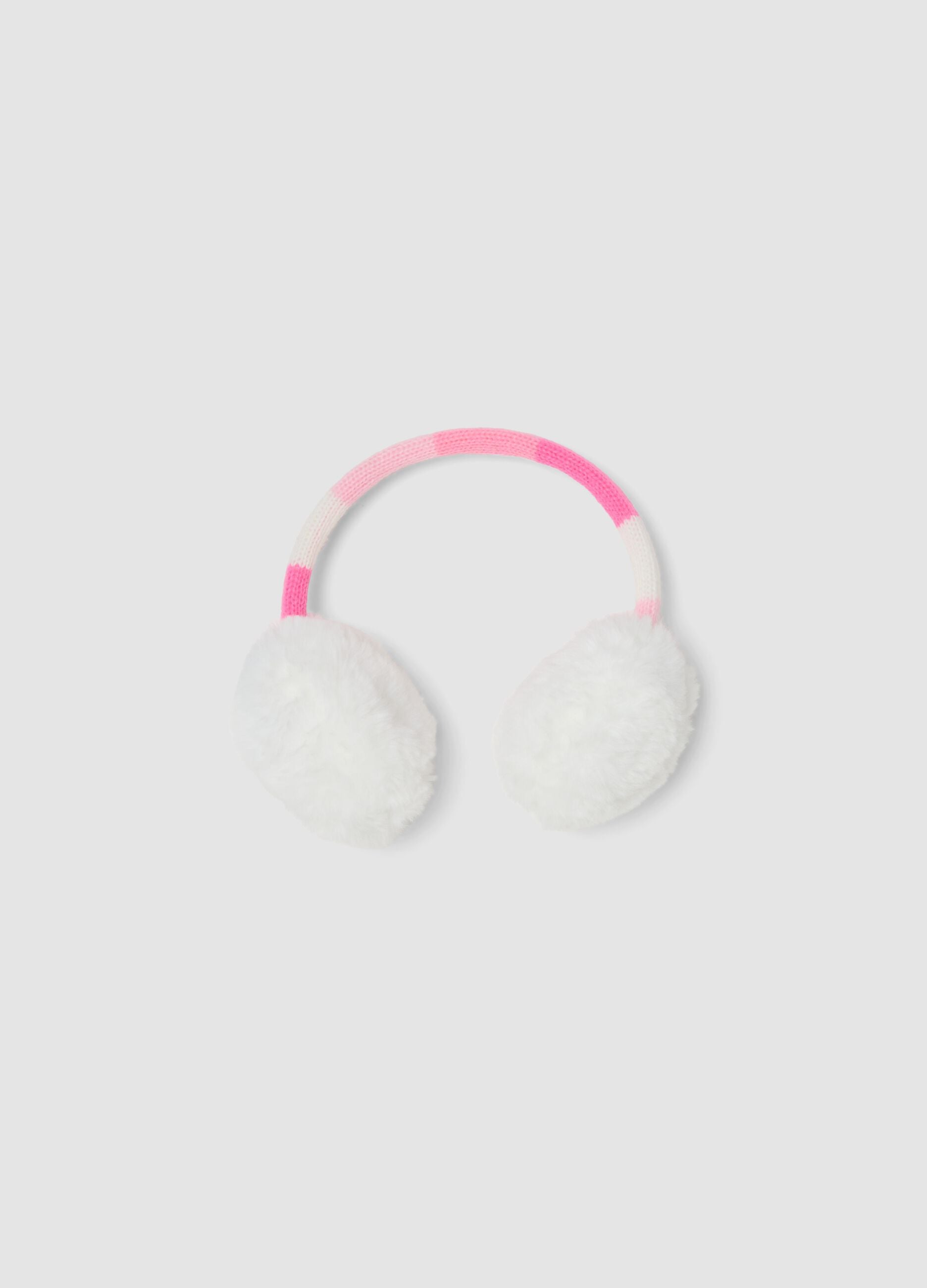 White earmuffs with pink details