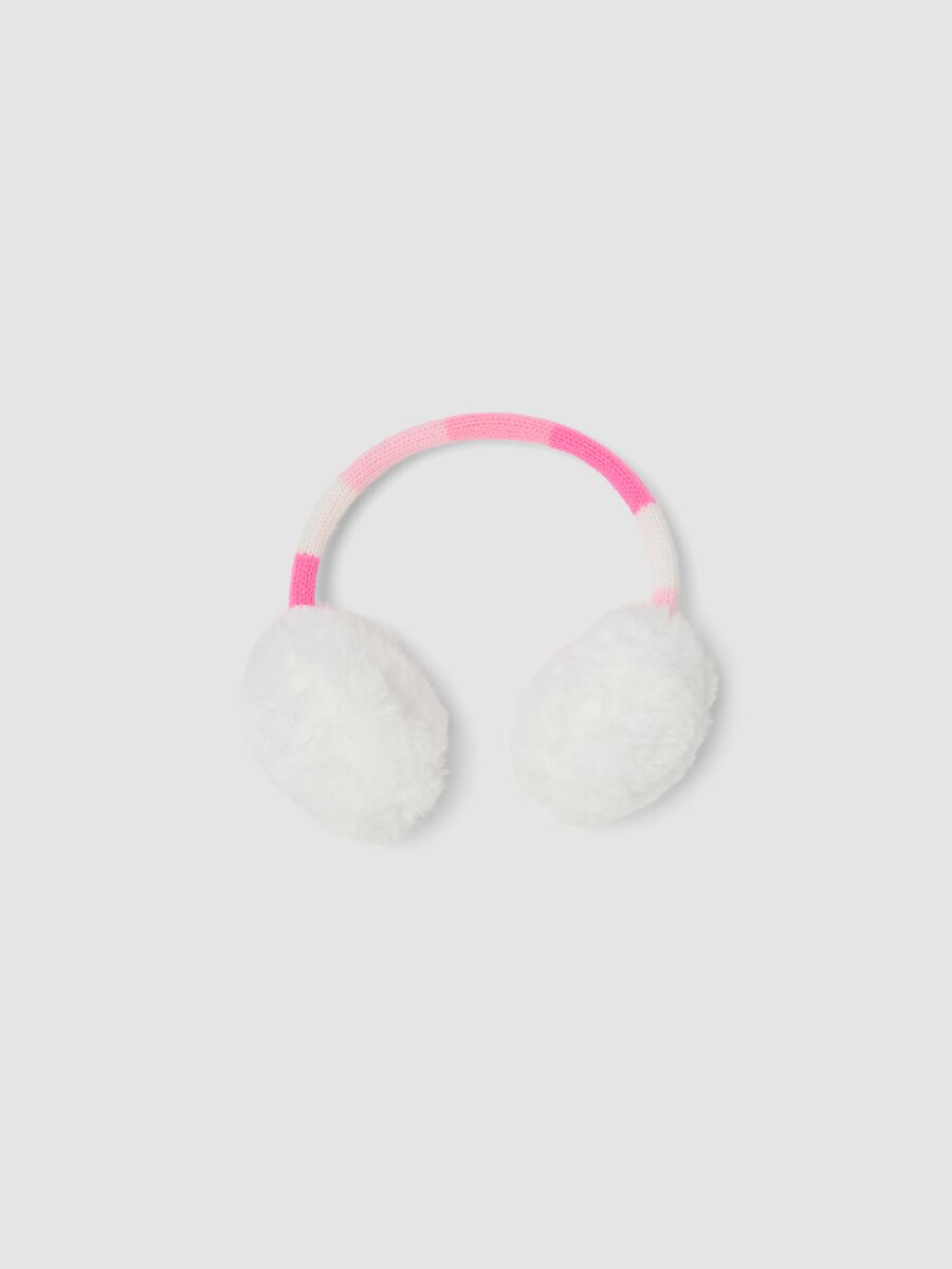 White earmuffs with pink details_0