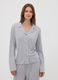 Grey pure viscose polka-dot V-neck pyjamas_1