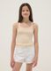 Girls&rsquo; beige ribbed stretch cotton fitted tank top_1