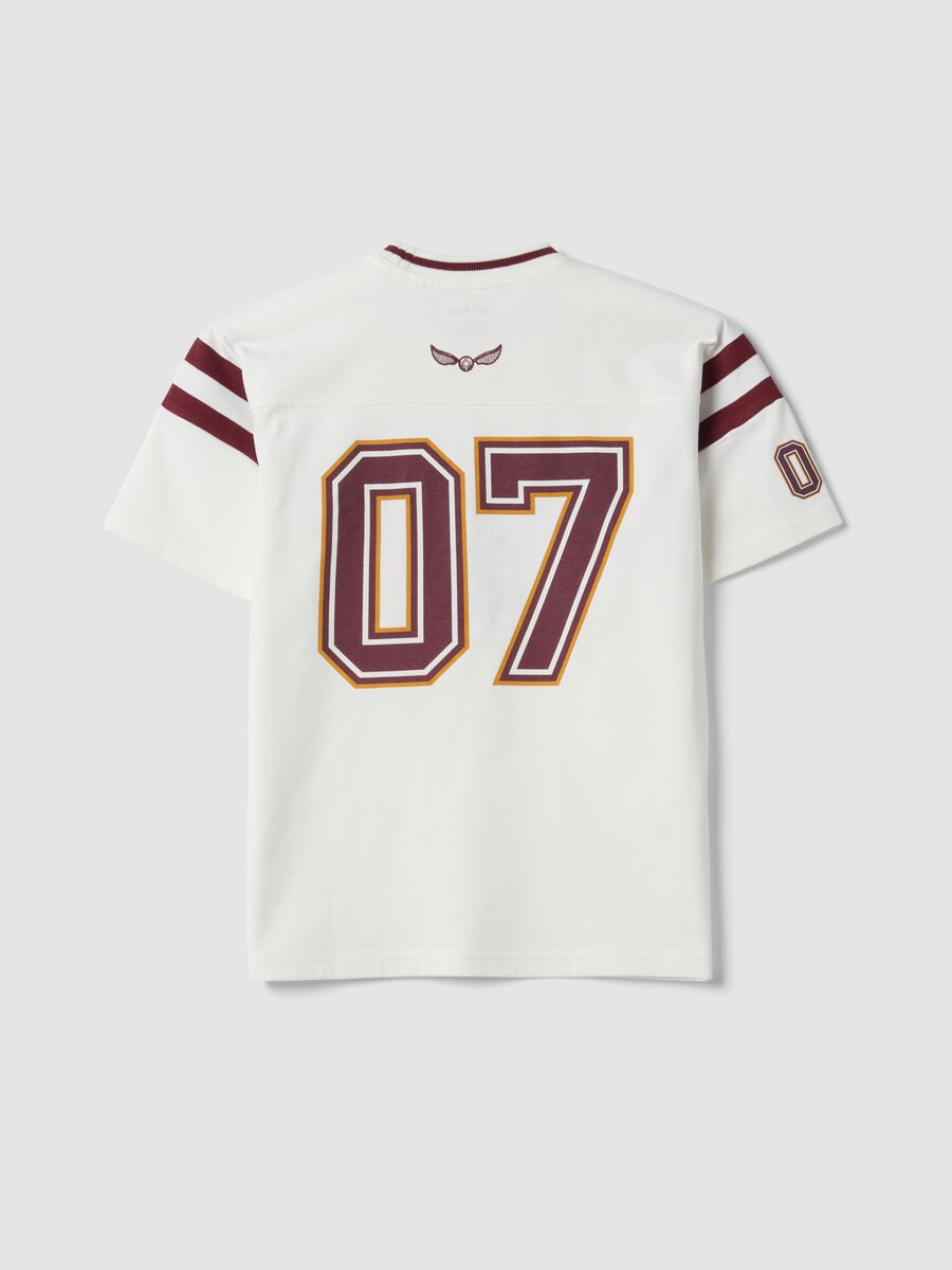 T-shirt bianca in puro cotone con stampa Harry Potter relaxed fit_4