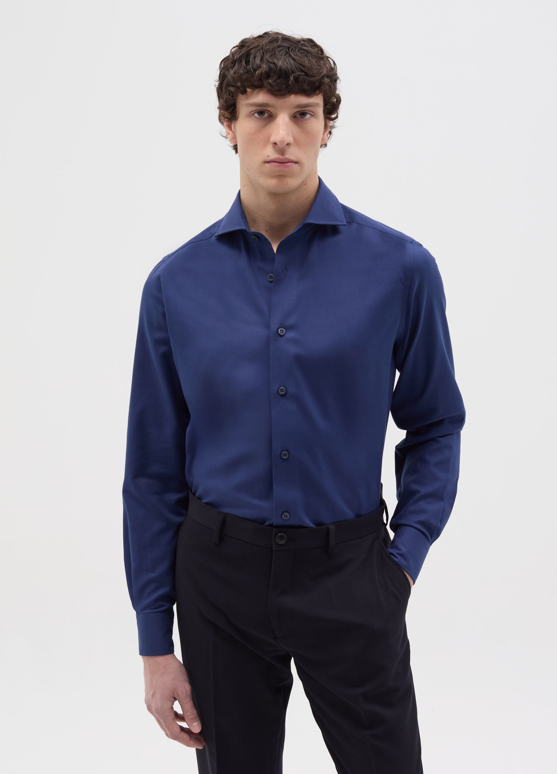 Camicia slim fit easy iron tinta unita