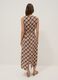 Brown checked pure viscose midi dress, regular fit_3