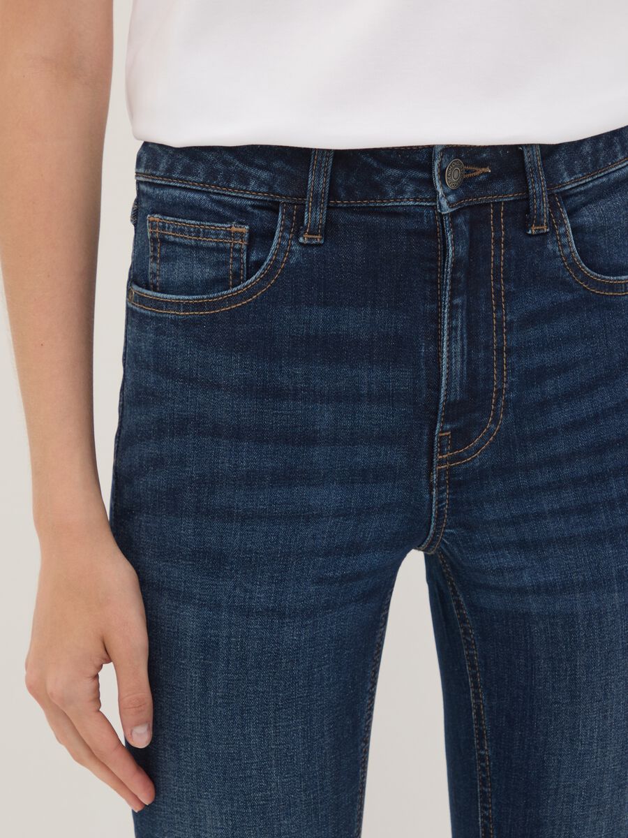 Blue flared stretch-cotton jeans_3
