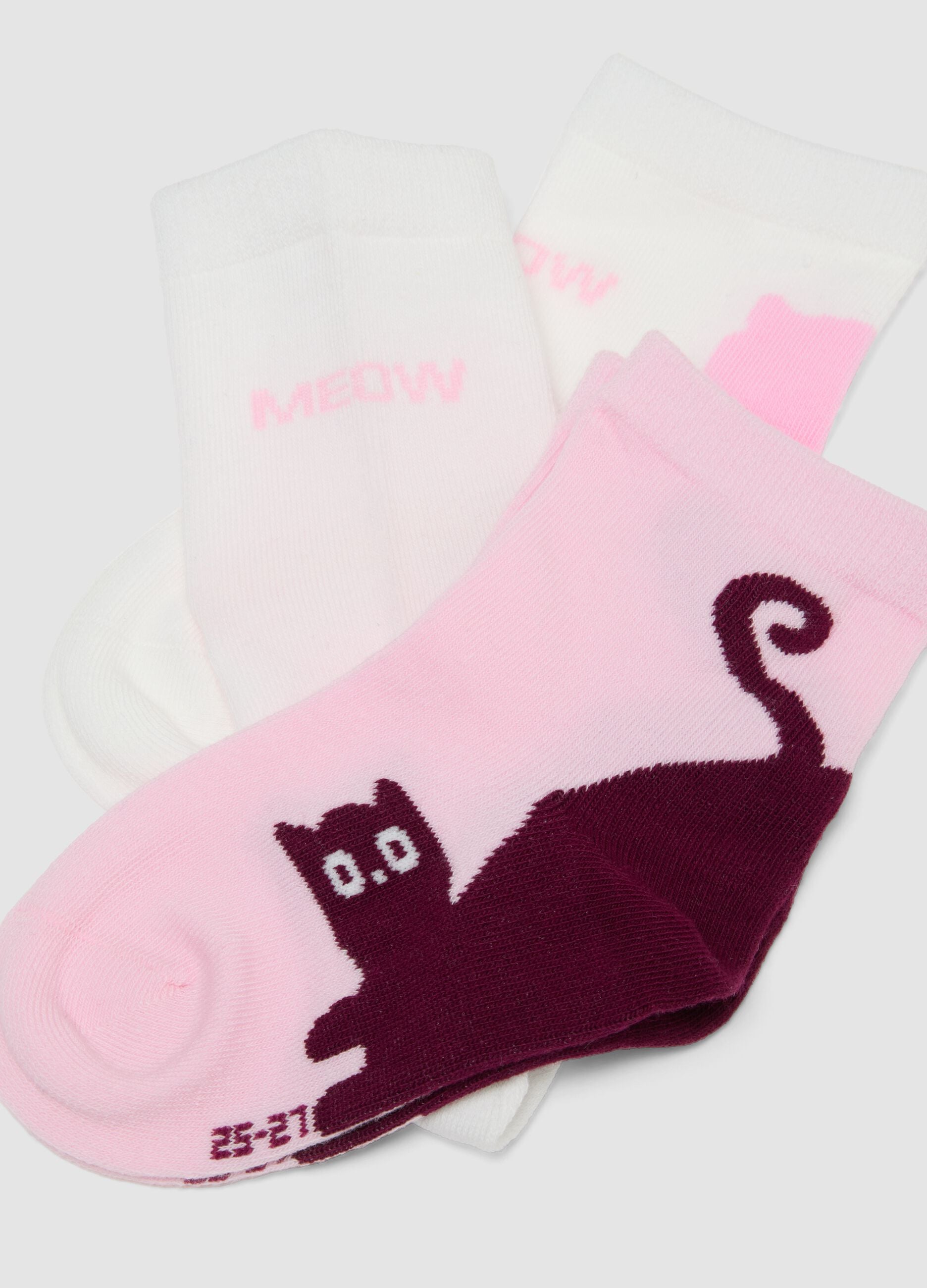 3-pack of multicolour short socks in stretch organic cotton