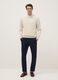 Blue stretchy cotton slim fit chino trousers_0