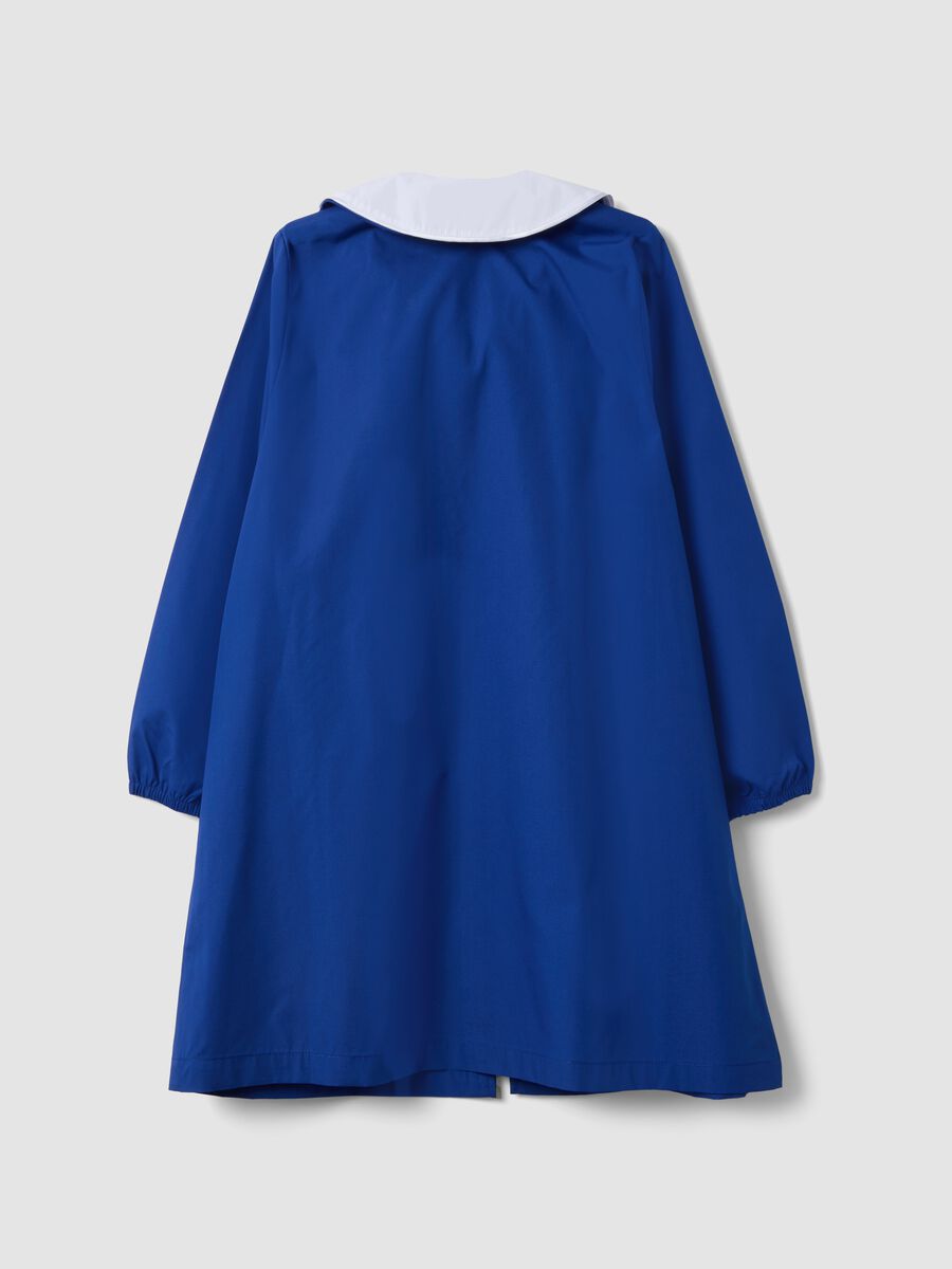 Blue girls&rsquo; school apron with Hello Kitty embroidery_1