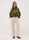 Beige The Iconic Pants straight-fit ribbed stretch cotton trousers_0
