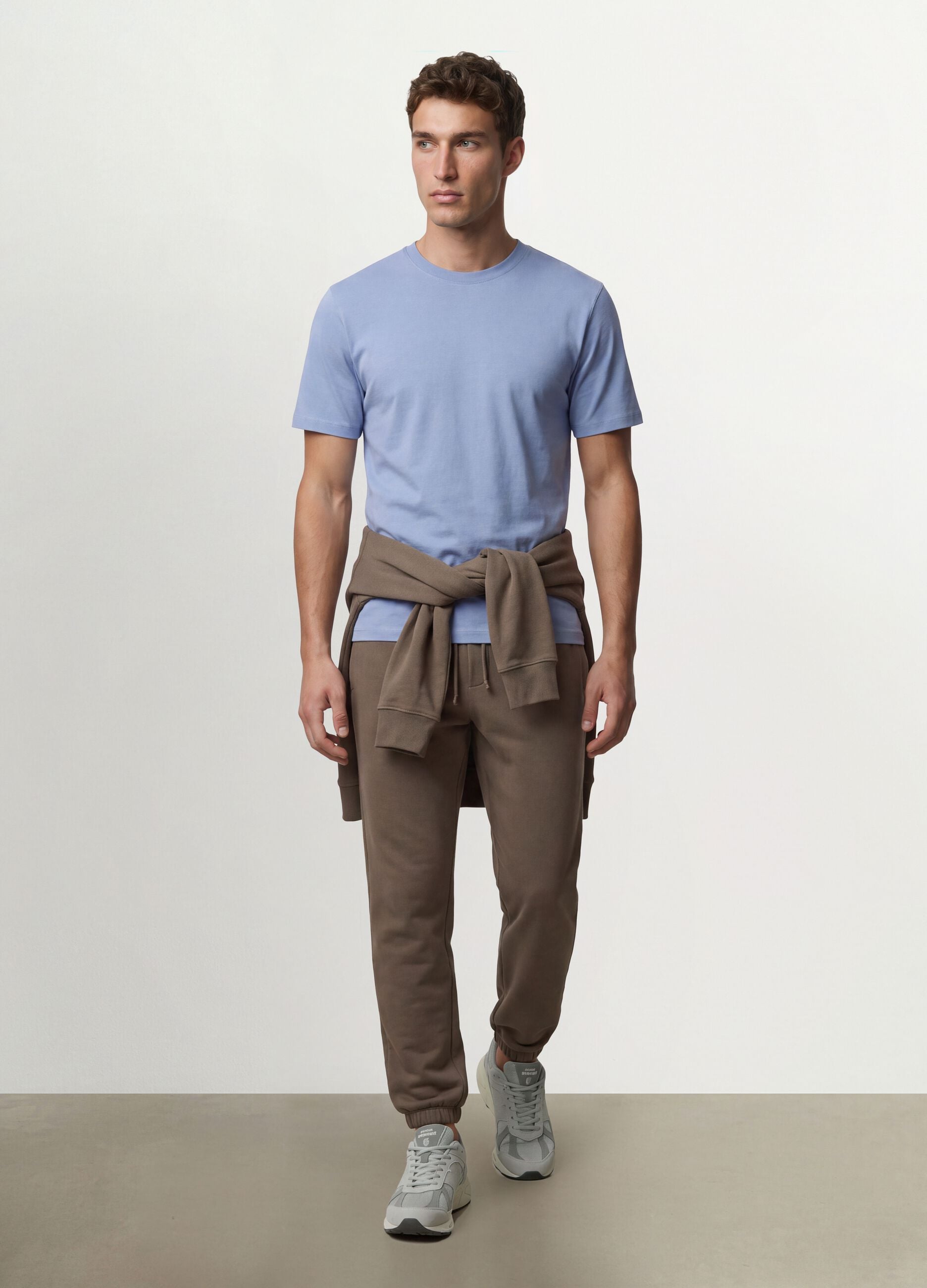 Blue regular-fit pure organic cotton jersey T-shirt