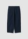 Pantaloni chino blu in puro cotone barrel fit_0