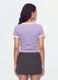 Purple fitted stretch cotton T-shirt with contrast trims_2