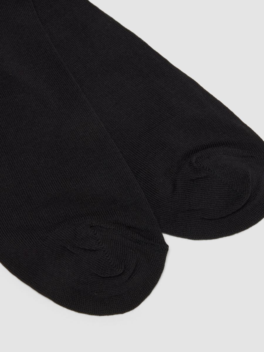 2-pack of black midi socks in stretch cotton_1