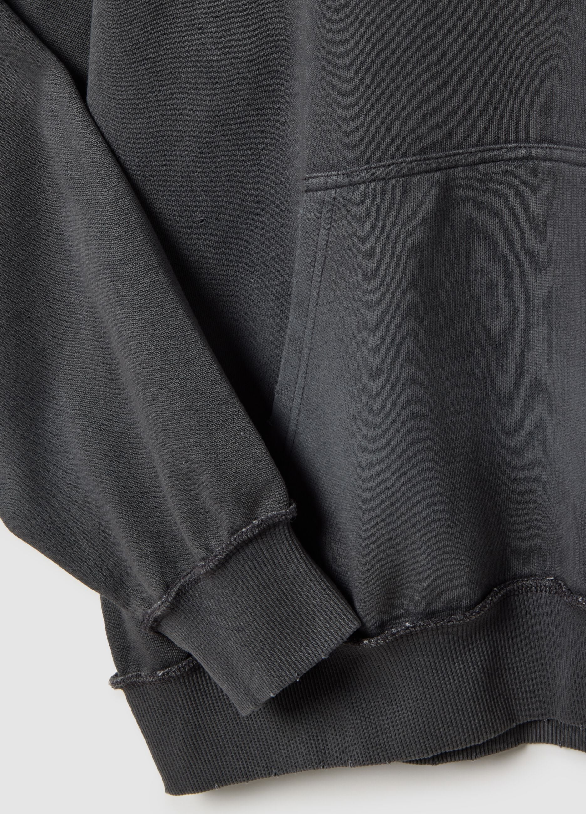 Grey oversized fit cotton blend hoodie