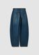 Blue denim pure cotton barrel-fit jeans_6
