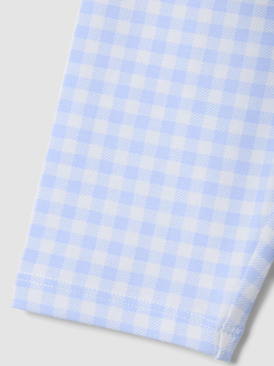 Leggings a quadri multicolor in cotone elasticizzato da bimba slim fit_3