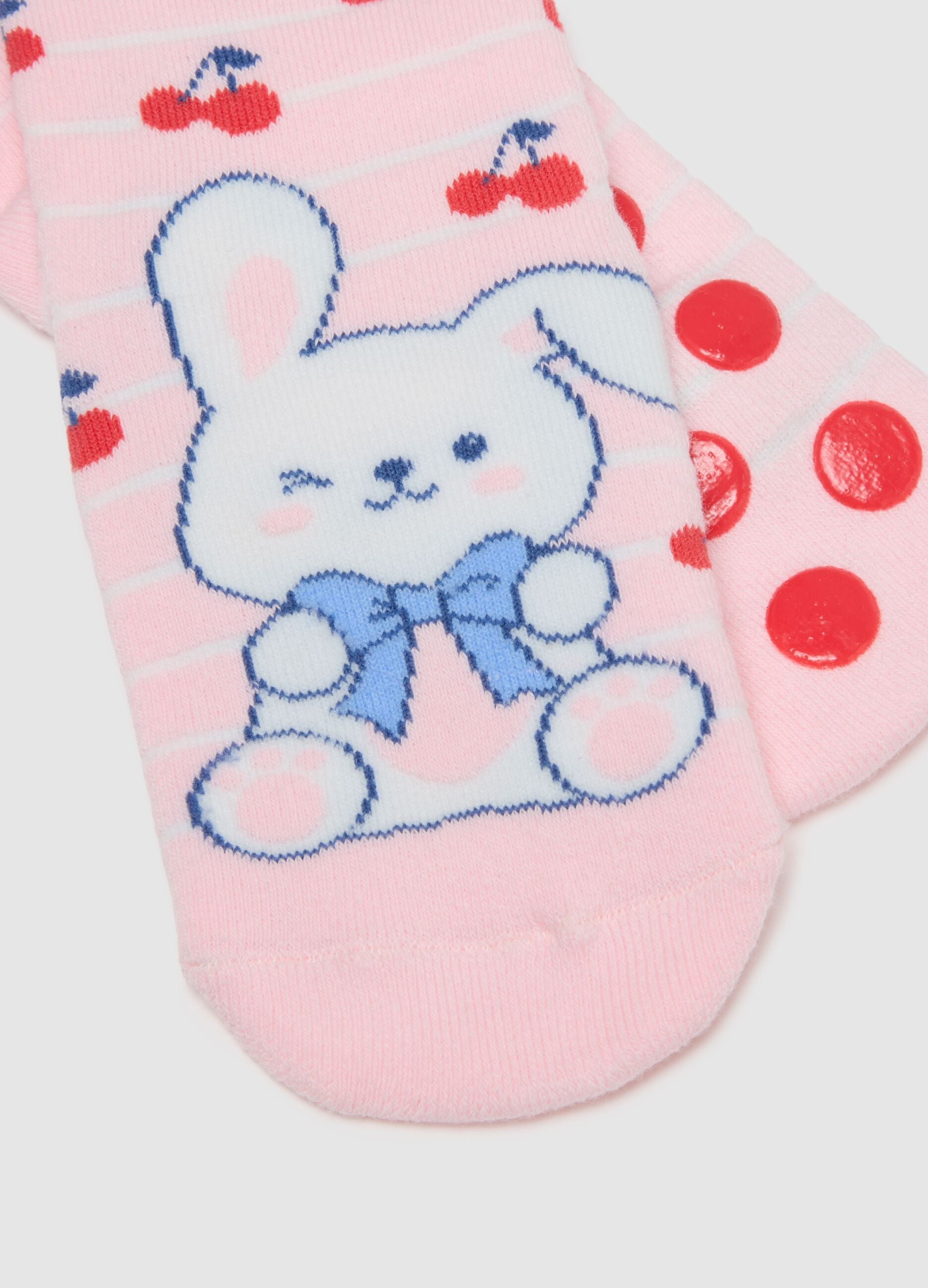 Pack of multicolour cotton stretch socks for girls with designs