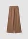 Brown culotte trousers in 100% organic cotton for girls_6
