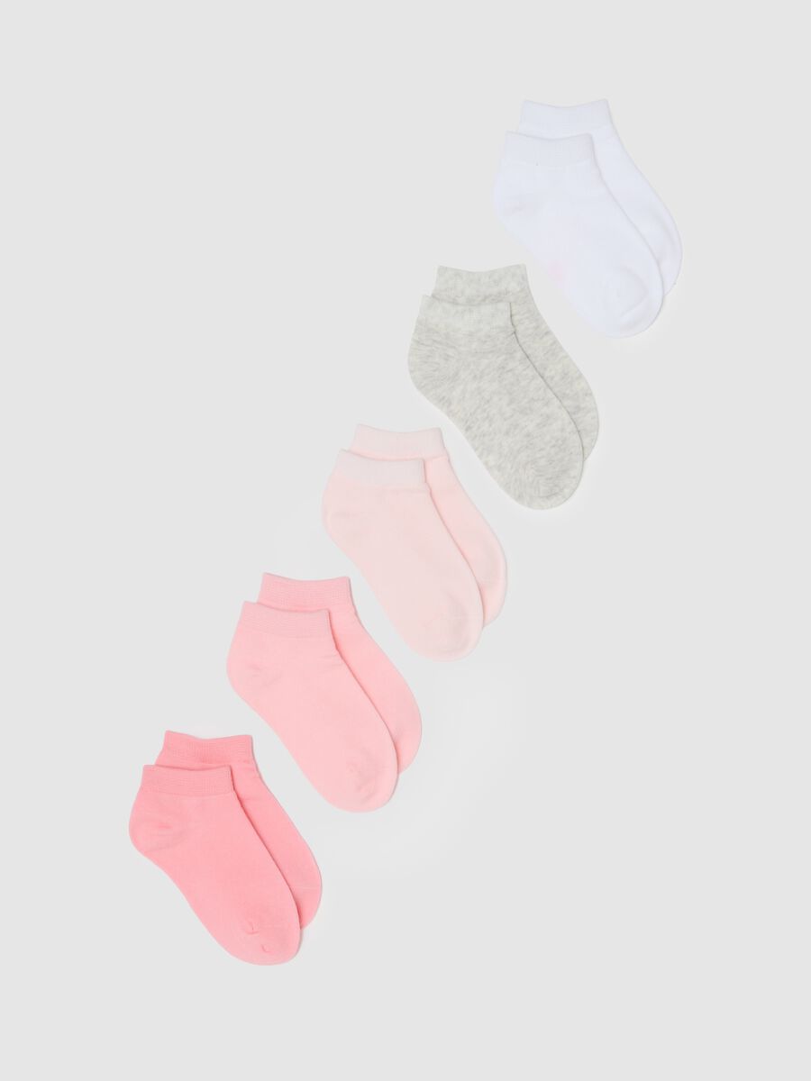 Multipack of multicoloured cotton ankle socks for girls_0