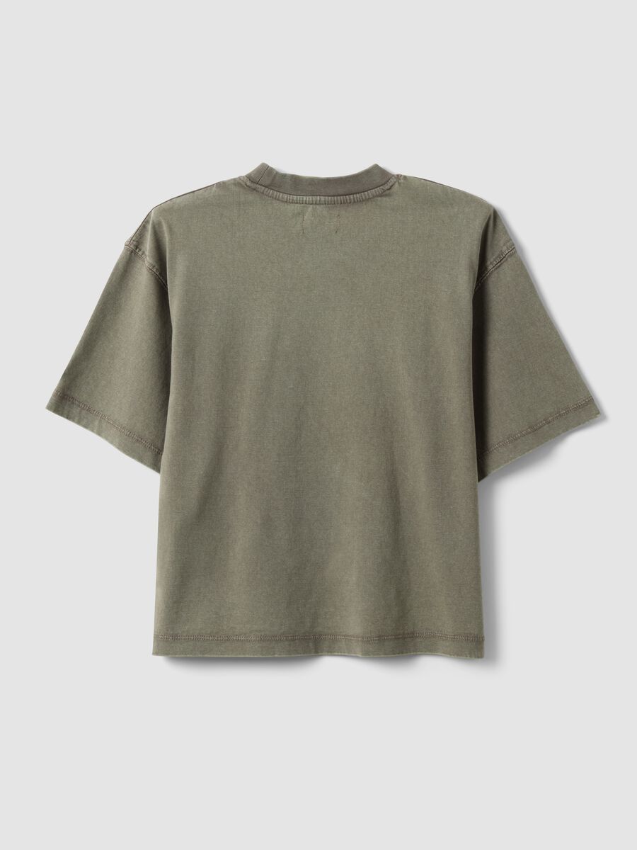 T-shirt in puro cotone verde da ragazza oversize fit_4