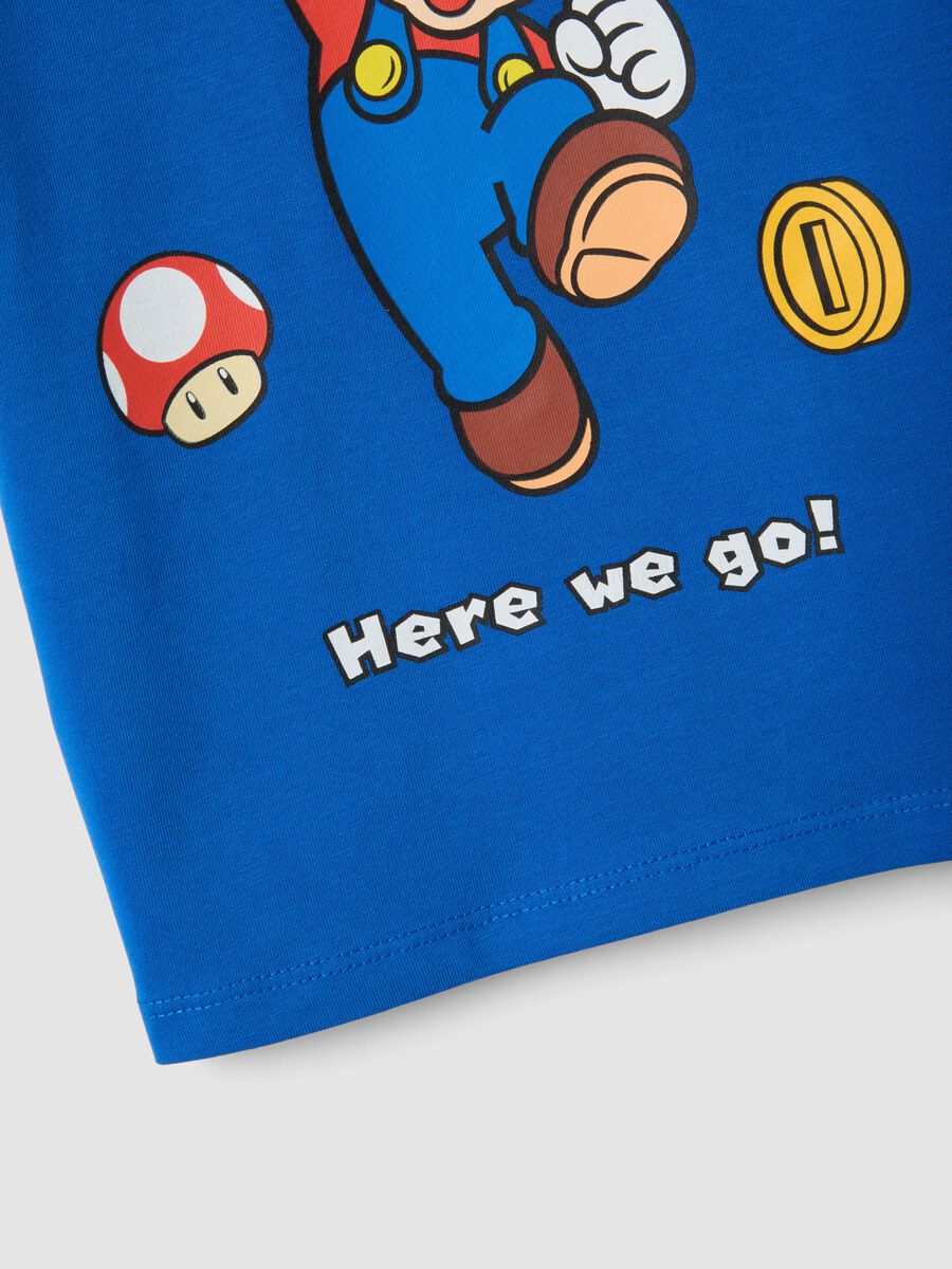Blue short-sleeve stretch cotton T-shirt_3