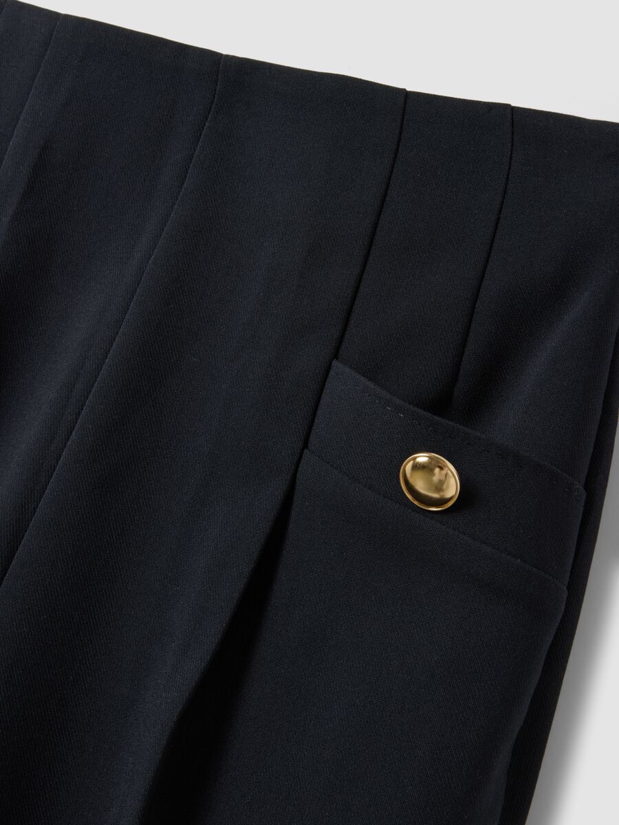 Black stretch viscose trousers with regular tapered fit_5