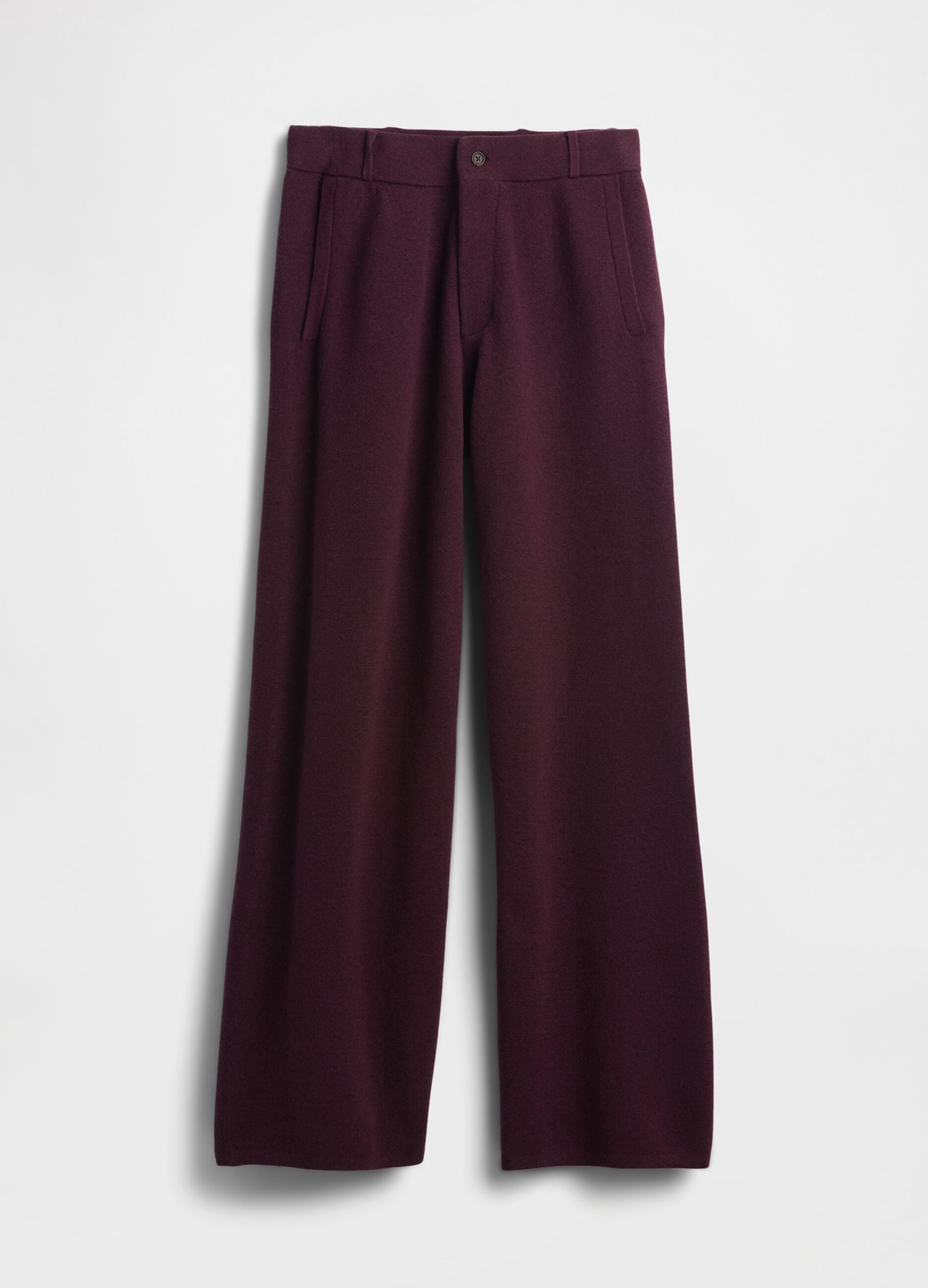 Women's Purple Cotton Blend Trousers