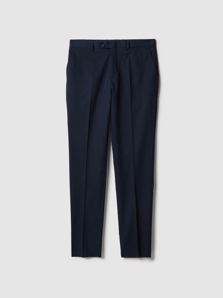 Classic Blue Regular Fit Trousers_0
