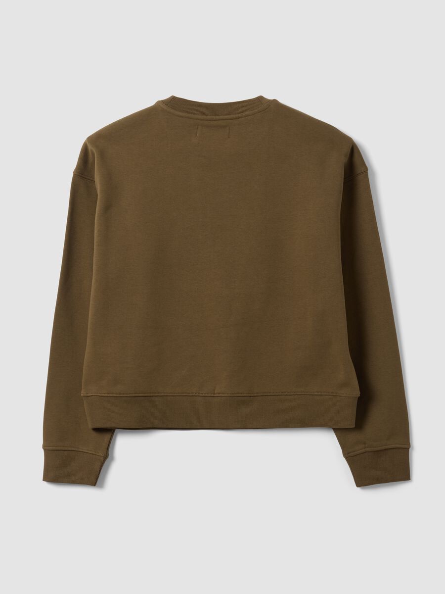 Felpa verde in misto cotone a girocollo regular fit_2