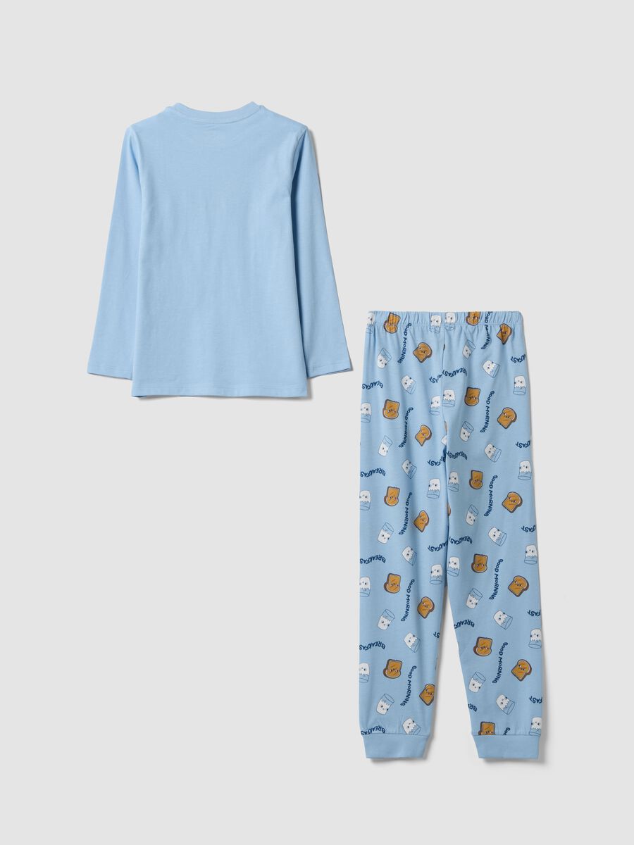 Light blue organic cotton pyjamas with "Best Friend 4 Ever" print_1