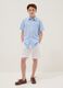 White linen and cotton blend regular-fit shorts for boys_0