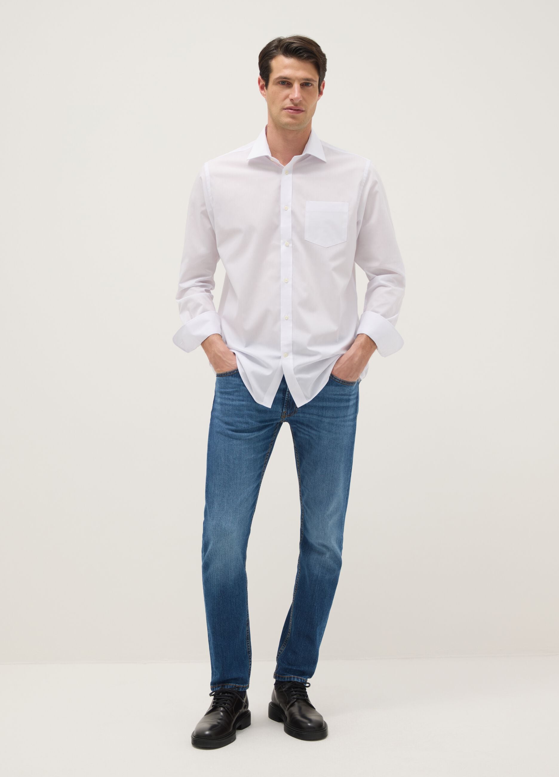 Slim Fit Blue Stretch Cotton Jeans