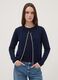 Blue viscose-blend cardigan in plain knit_0