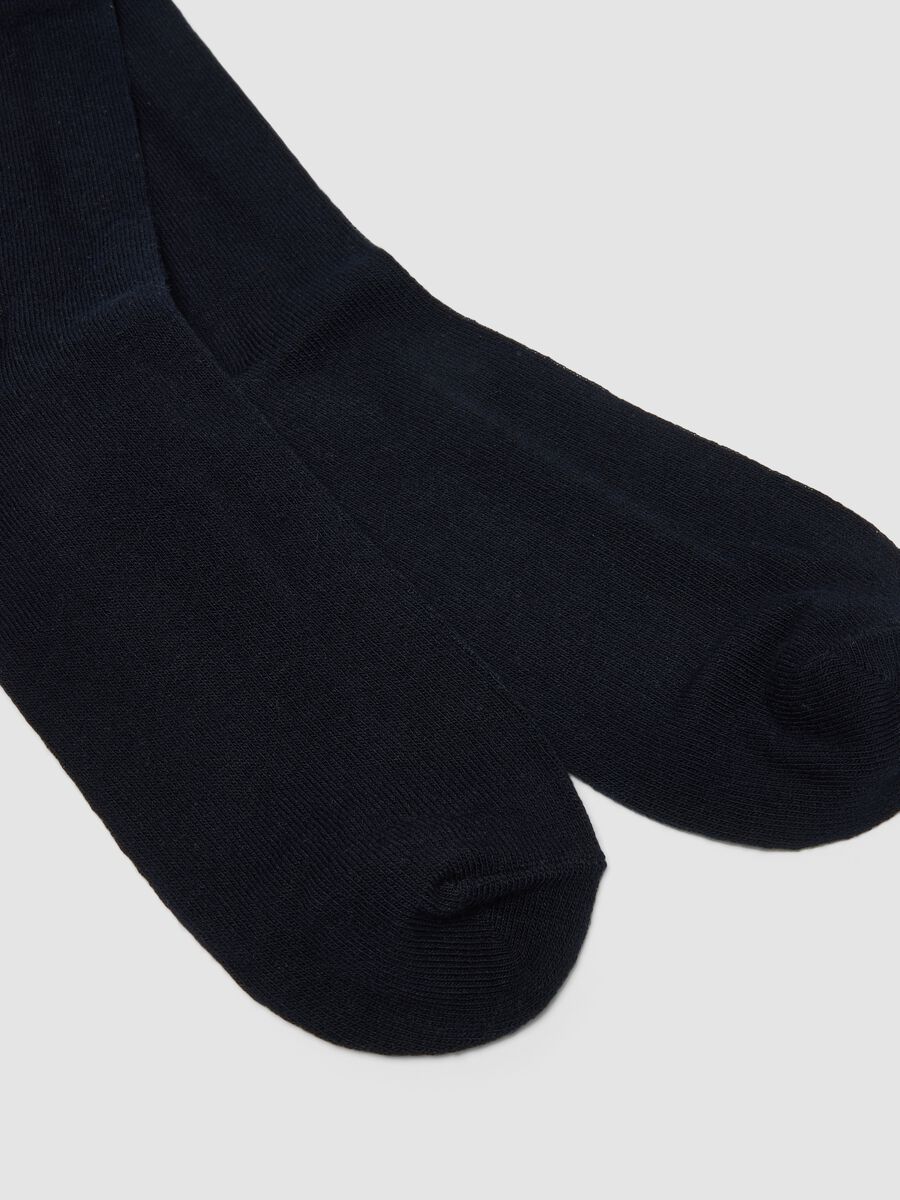 Five-pack of blue ankle socks in stretch organic cotton_2
