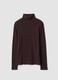 Brown ribbed stretch-cotton crew-neck T-shirt, regular fit_0