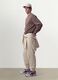 Jogger beige in misto cotone con fondo a polsino e coulisse_0