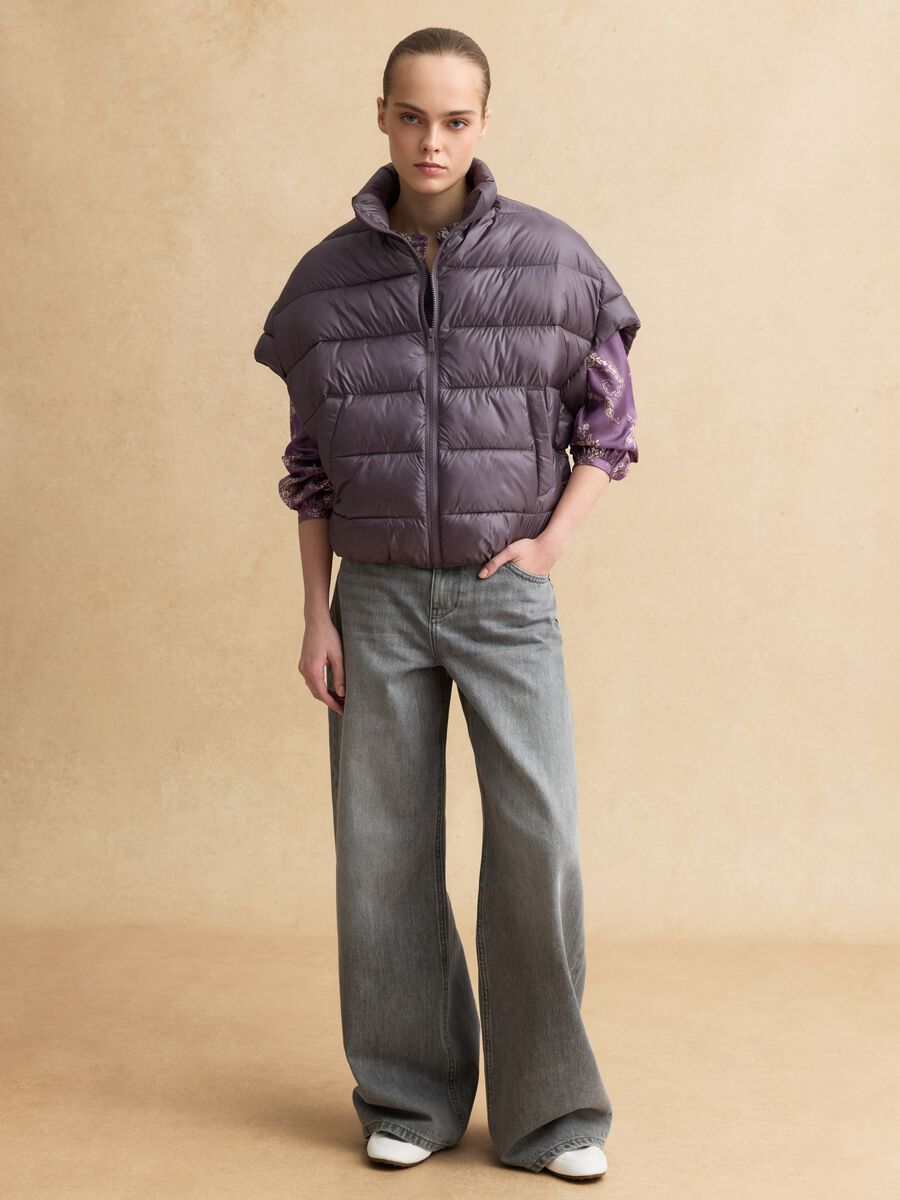 Purple padded jacket regular fit_1