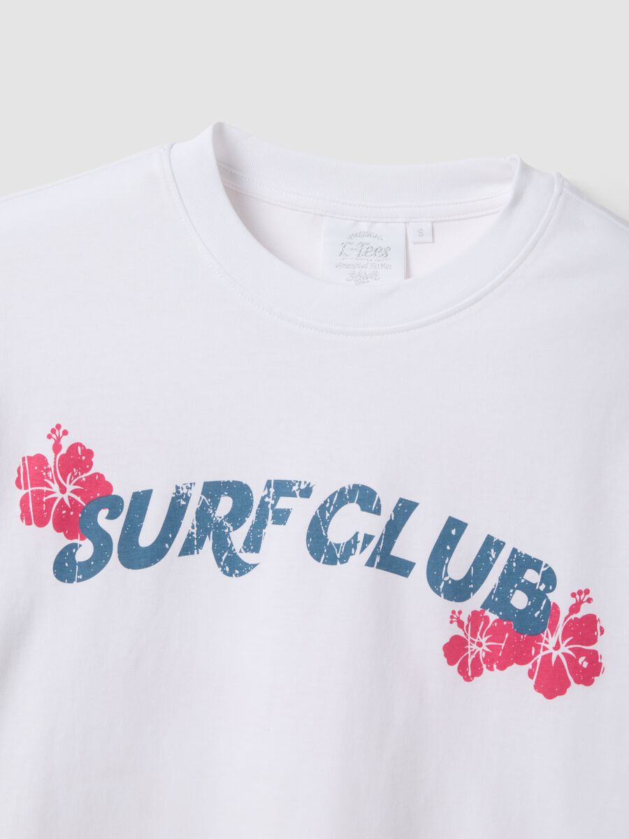 T-shirt in puro cotone bianca regular fit con scritta_5