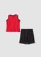 Red pure cotton set with top and shorts for baby boy, regular fit_1