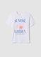 White pure cotton T-shirt with floral print, regular fit_4