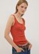 Red stretch cotton buttoned tank top, regular fit_0