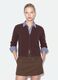 Brown crew-neck cardigan in lyocell and wool blend, oversized fit_0