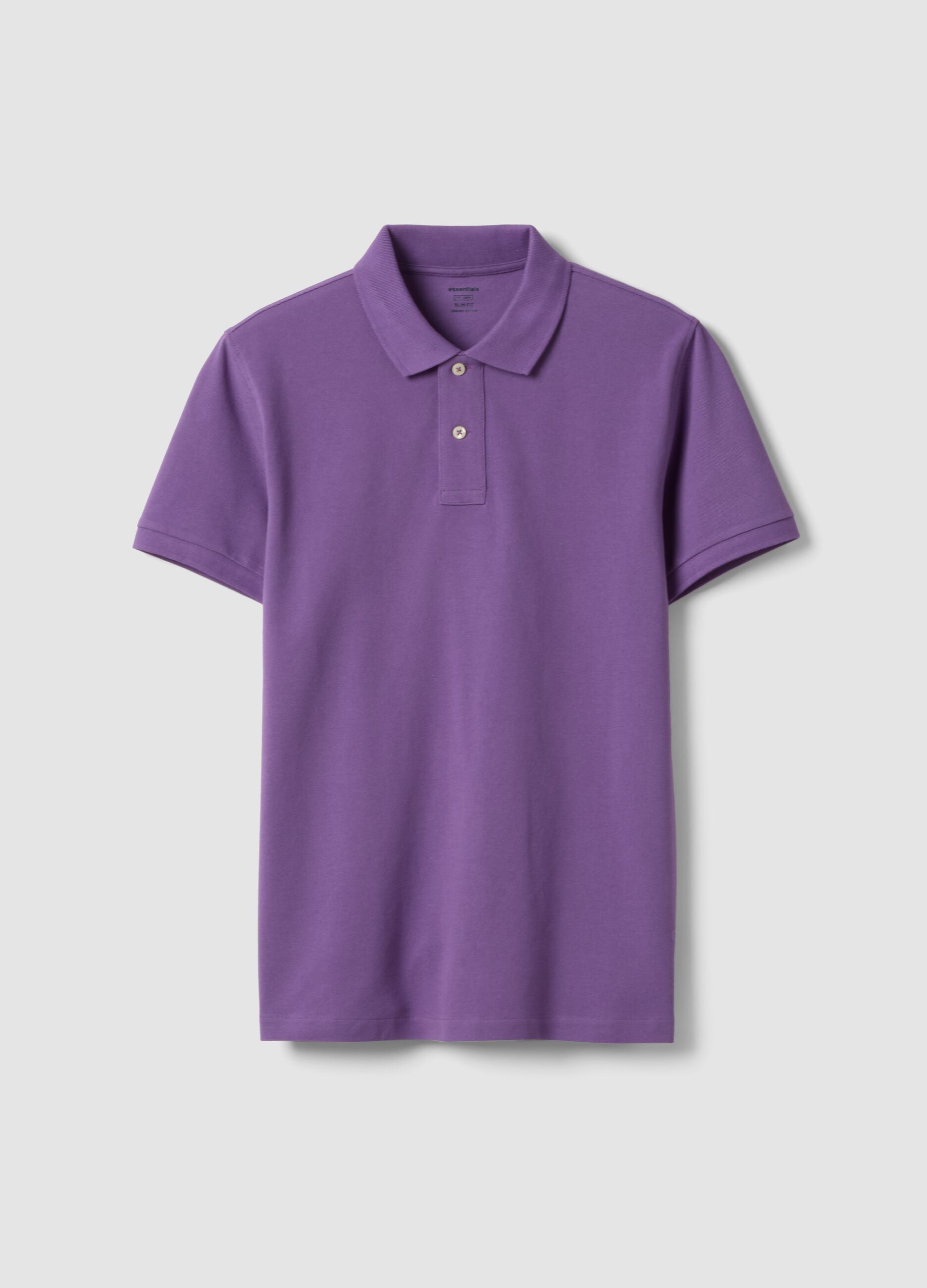 Purple slim fit pure cotton short sleeve polo