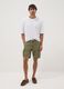 Green stretch cotton cargo Bermuda shorts_0