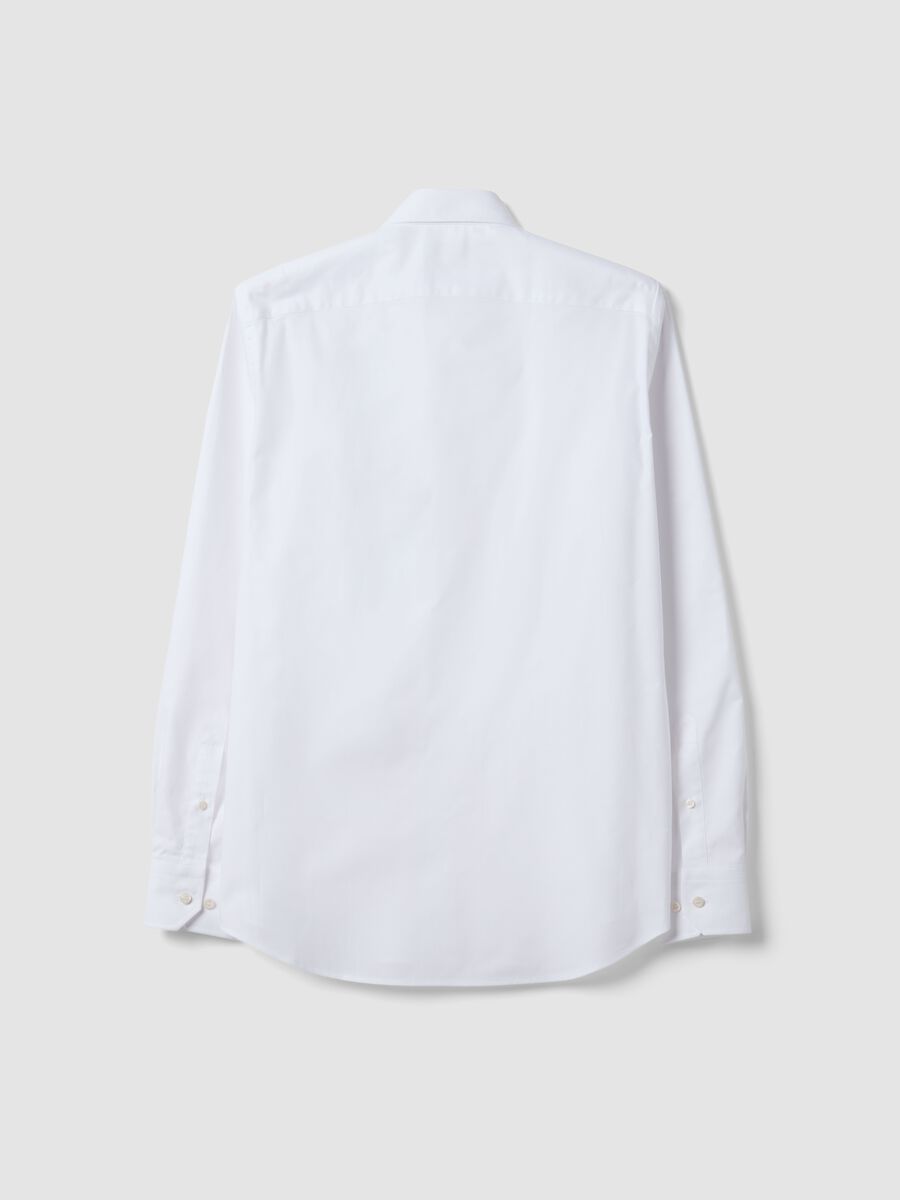 White slim-fit Oxford shirt in pure cotton_1
