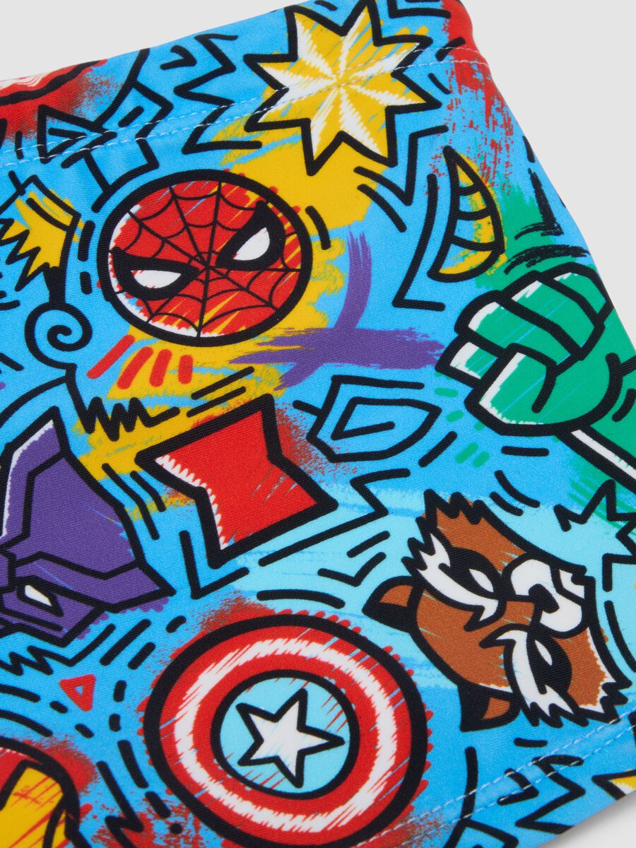 Sky-blue stretch fabric boys&rsquo; swim shorts_3