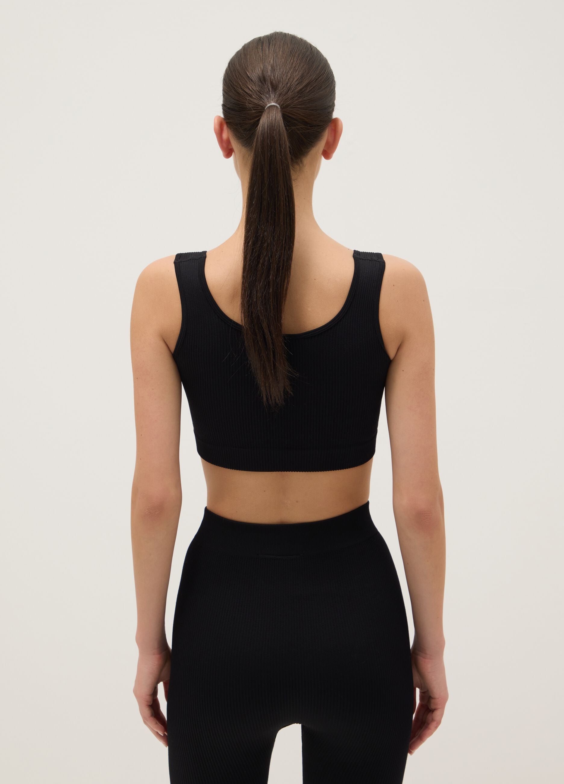 Black regular fit sports tank top