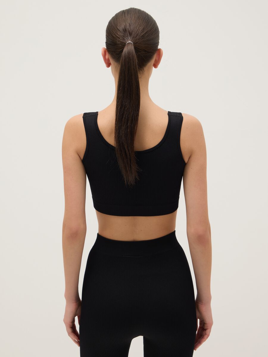 Black regular fit sports tank top_2